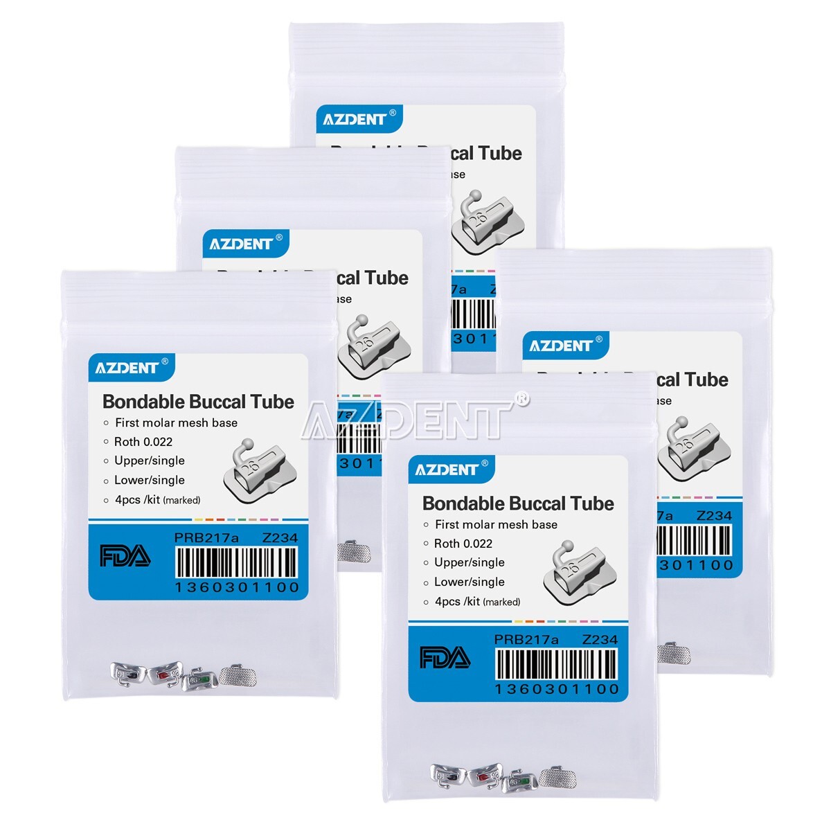 AZDENT Dental Ortho Buccal Tubes 1st/2nd Molar Tube Roth/MBT/ Edgewise 022/018