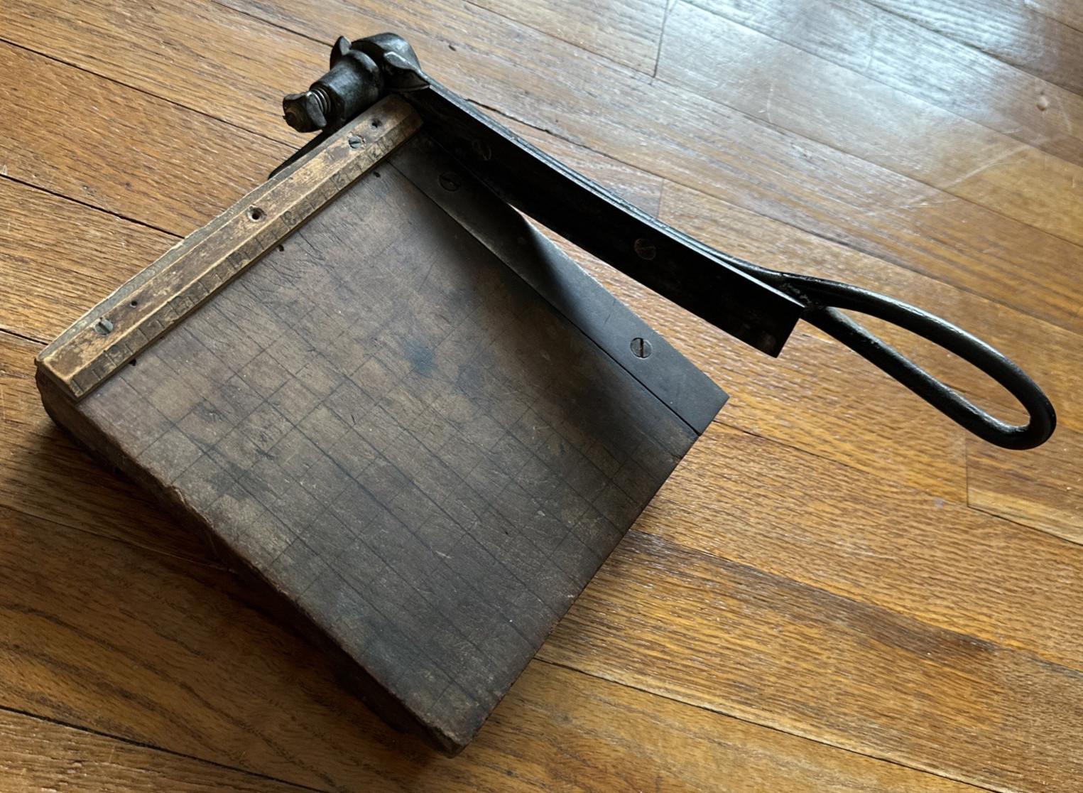 Vintage Wood Small Photo Paper Cutter 6″ x 7″ – Blade Needs Sharping