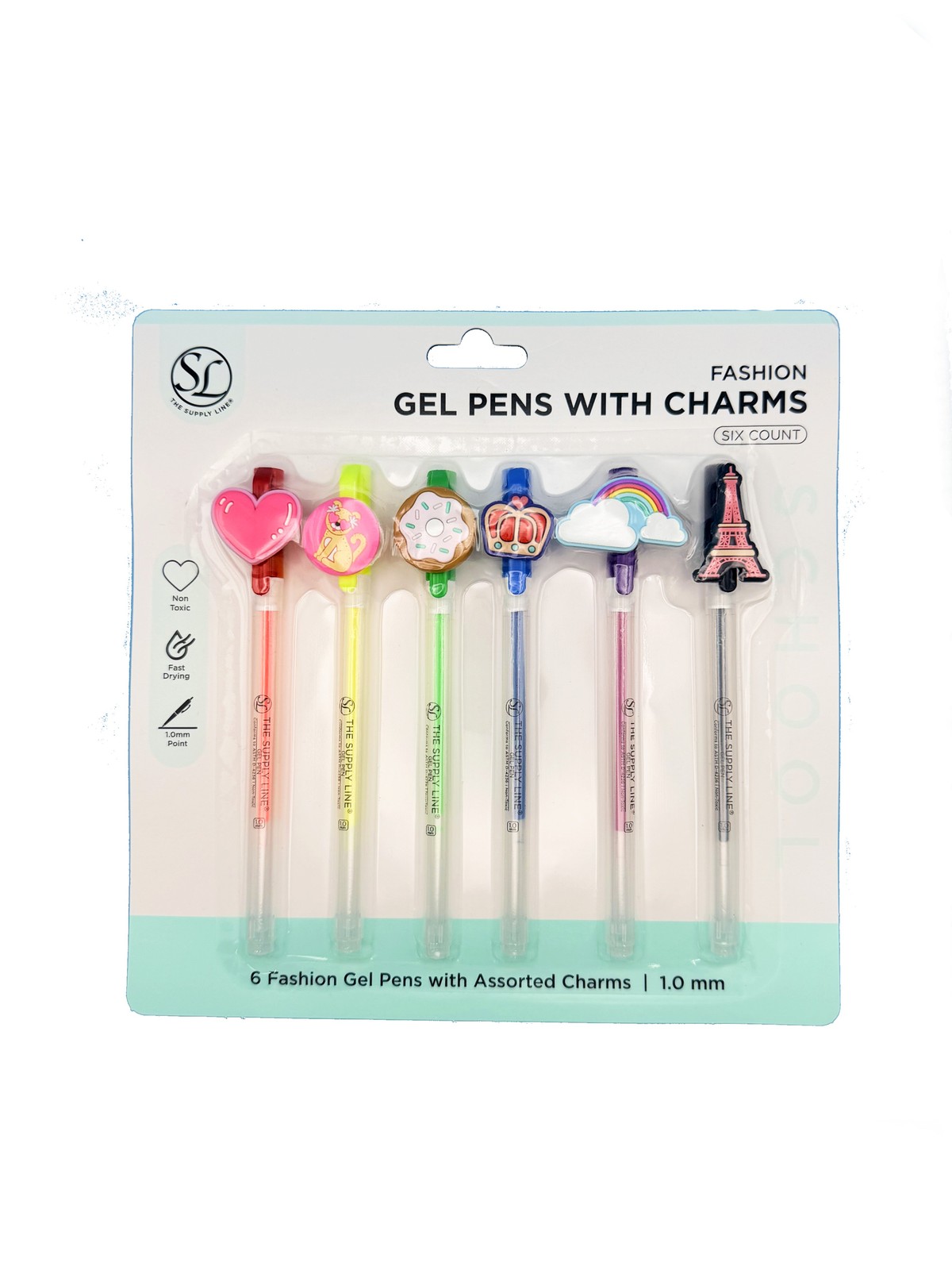 Gel Pens with Charms | Six Pieces School Supplies
