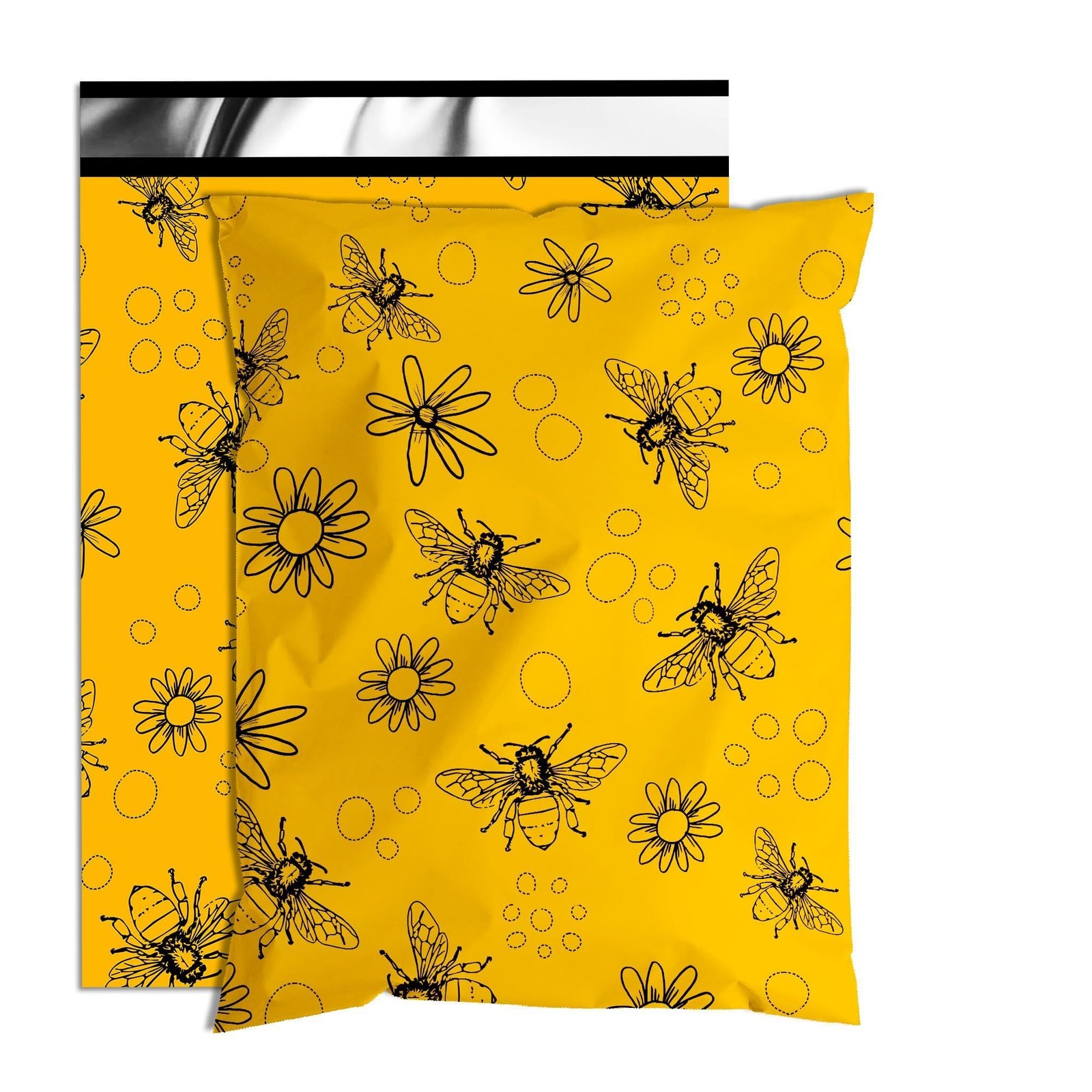 100 PCS Bees Poly Mailer Shipping Bags Waterproof SelfSeal 10×13 Inch
