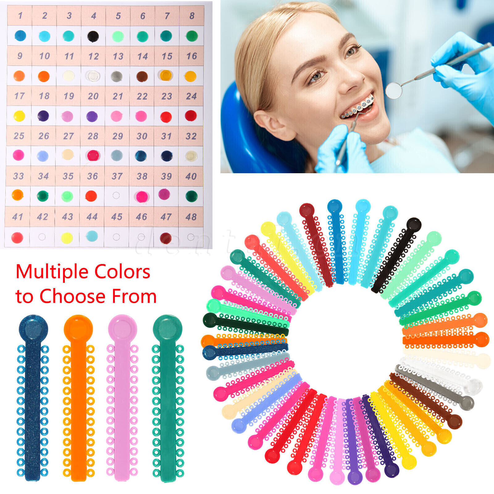 1040Pcs/Pack Sale Orthodontic Ligature Ties Elastic Rubber Bands Braces SKYSEA