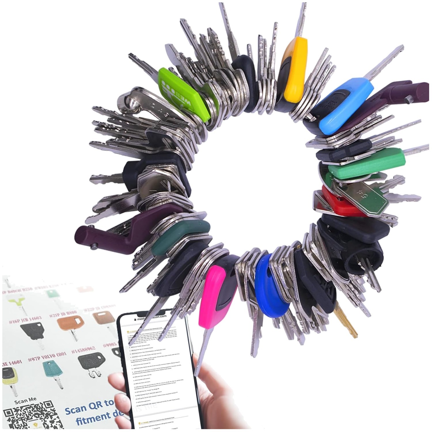 Heavy Machinery Key Set – 105 Master Keys for Various Brands