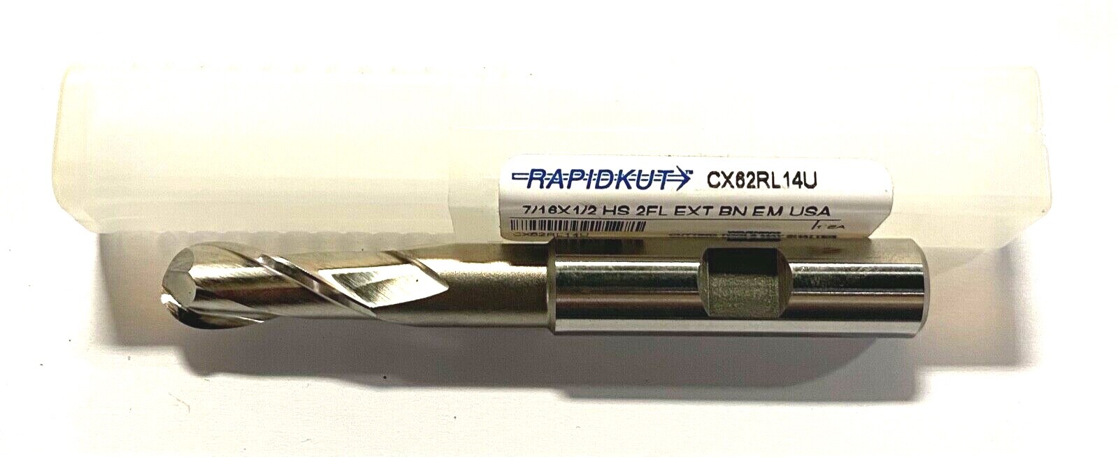 Rapidkut 7/16″ End Mill HSS Ball Nosed Extension End Mill 2 Flute USA Made