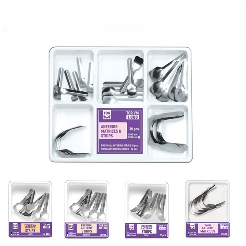 Dental Sectional Matrix System Contoured Metal Matrices Refill Matrix Bands 50Pc