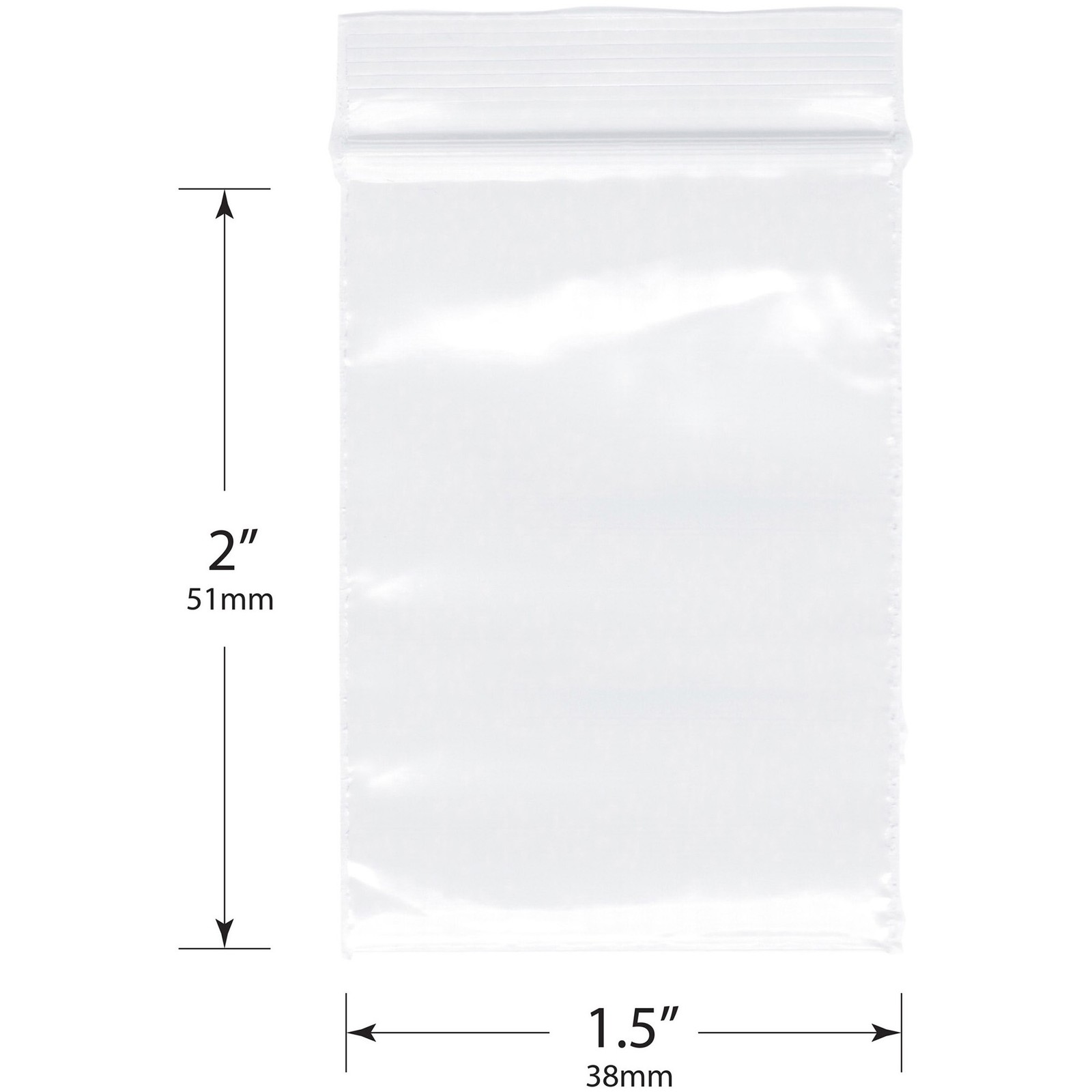 Plymor 1.5″ x 2″, 2 Mil Zipper Reclosable Plastic Bags