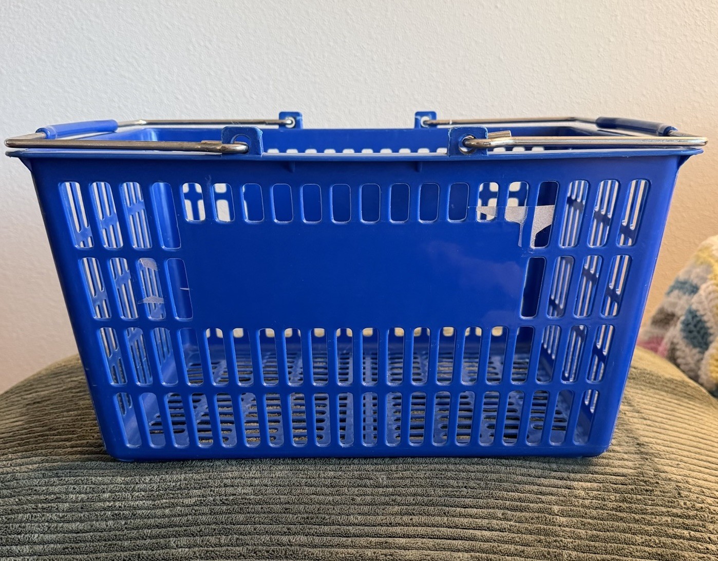 Full Sized Grocery Store Hand Basket Wal-Mart Blue Plastic Shopping Not A Toy
