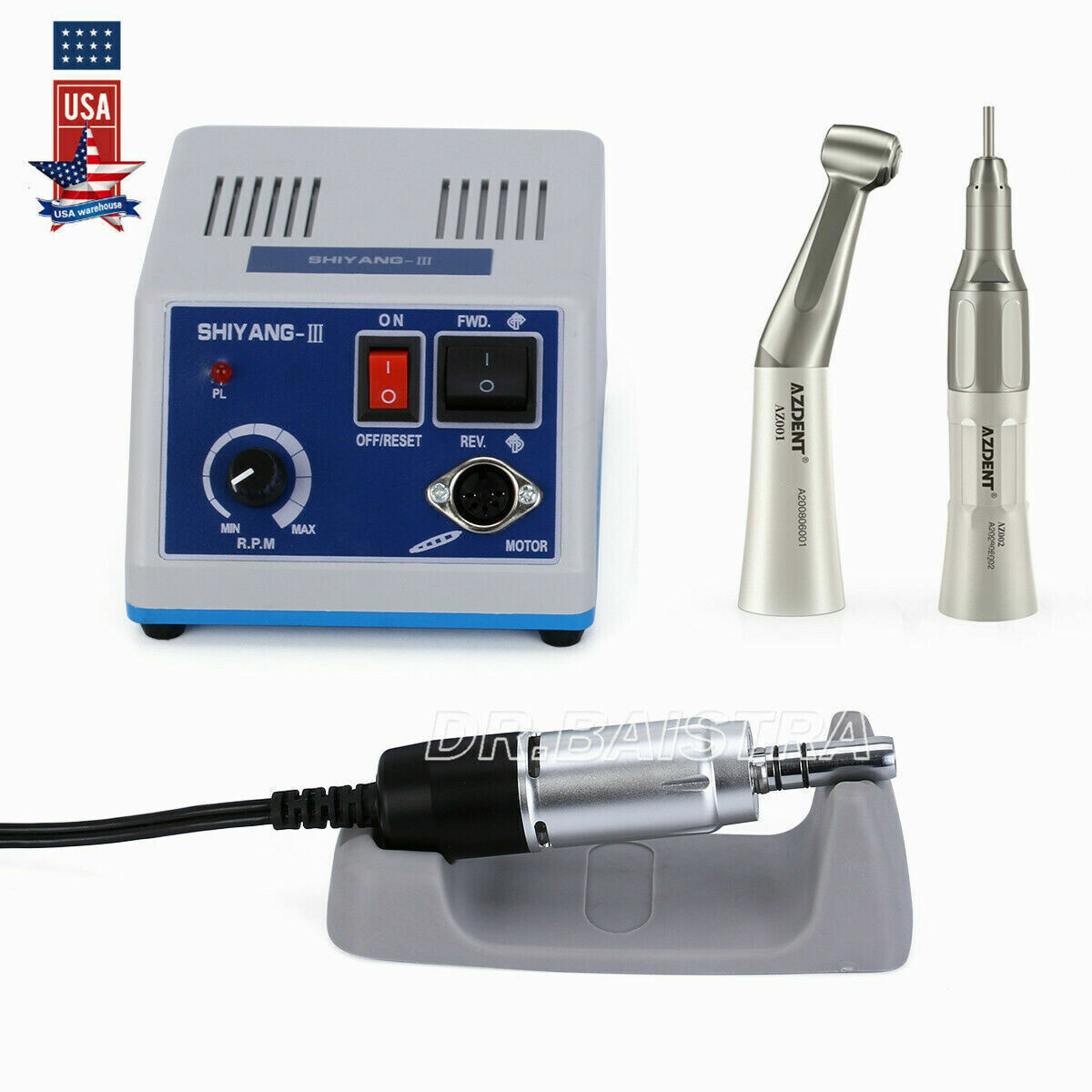 US Dental Lab Marathon Electric Micromotor + Contra Angle Straight Handpiece