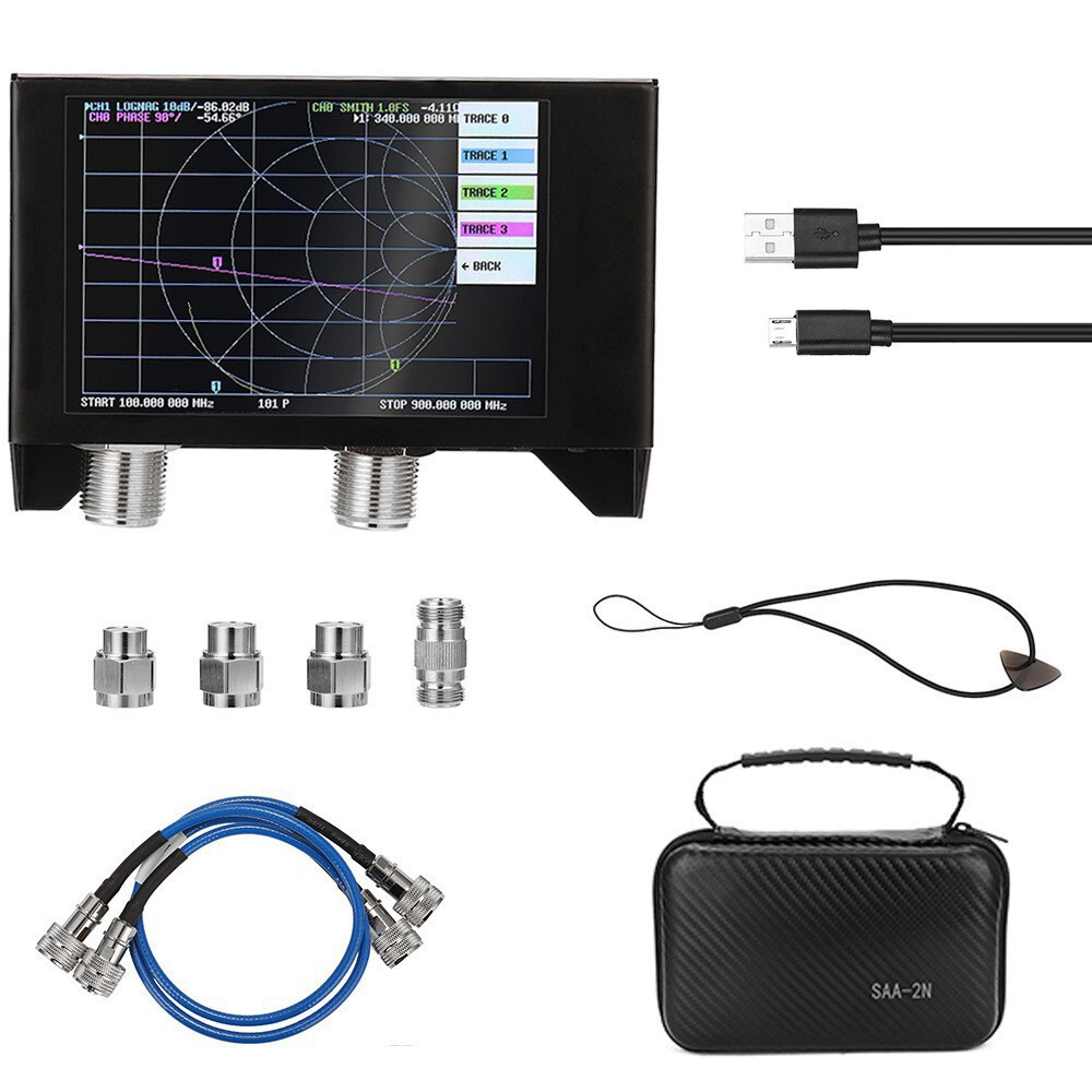4 Inch SAA-2N NanoVNA V2 3GHz 2.2 Network Analyzer HF VHF UHF Antenna Analyzer