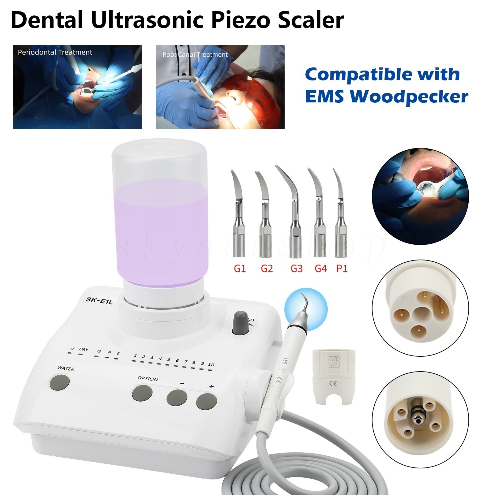 LED Dental Ultrasonic Scaler Bottles fit Cavitron EMS / 1-3 Detachable Handpiece