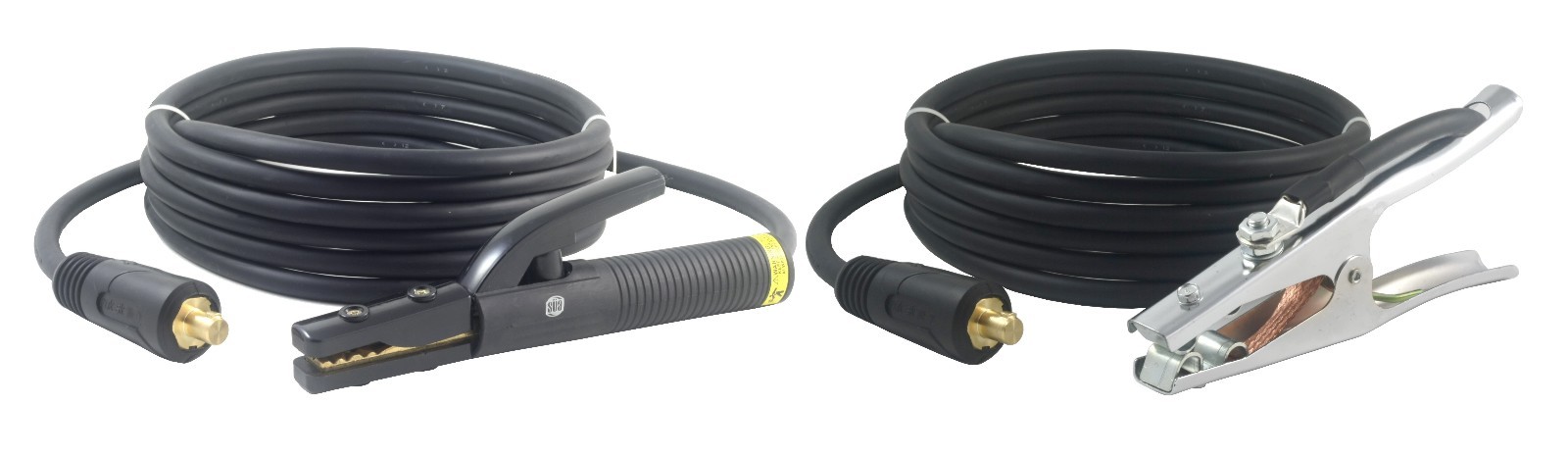 350 Amp Welding Leads Set Dinse 35-70 Connector 1/0 cable (15 FEET EACH LEAD)