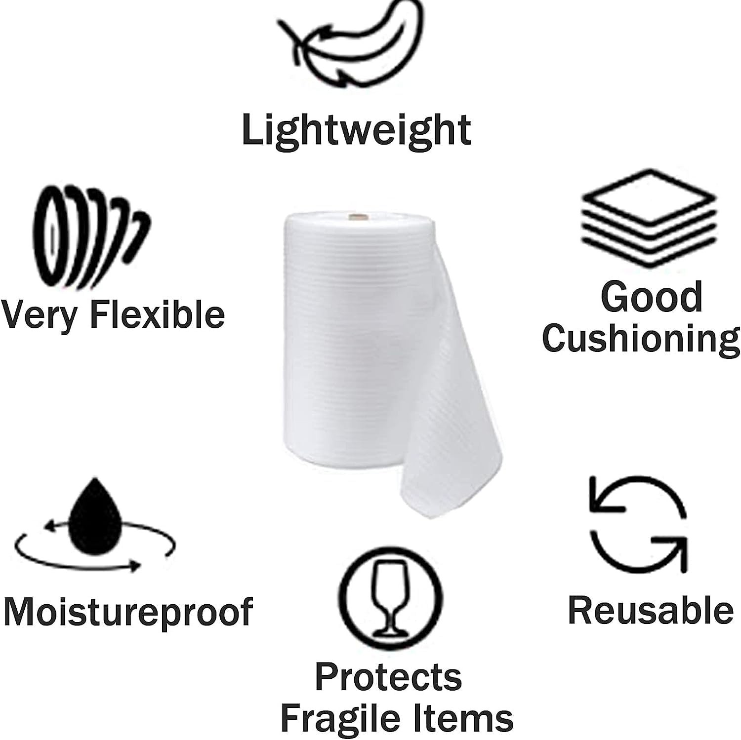 12″x70′ Foam Wrap Rolls for Moving – Ideal for Fragile Item Protection