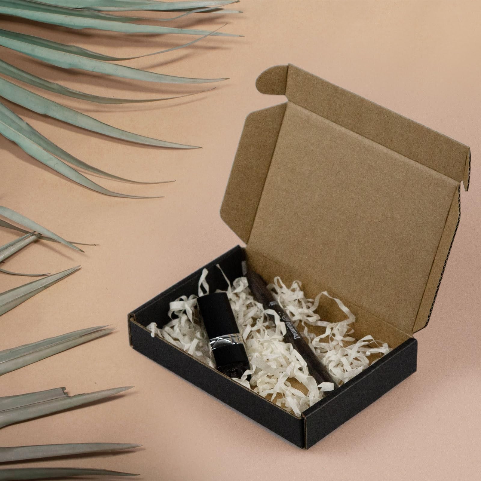 50 Pack 6x4x1 Inch Black Shipping Boxes Corrugated Cardboard Mailing Case