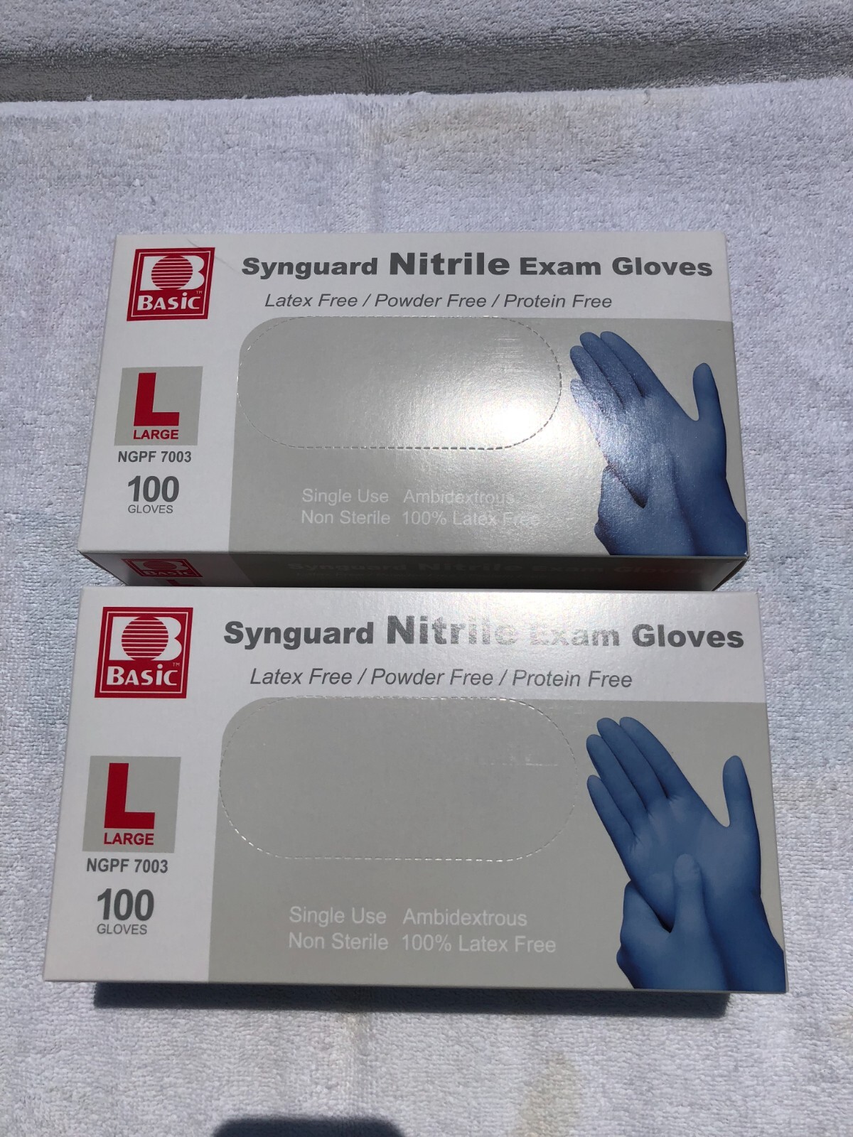 Basic Synguard Nitrile Exam Gloves 2 Boxes Large