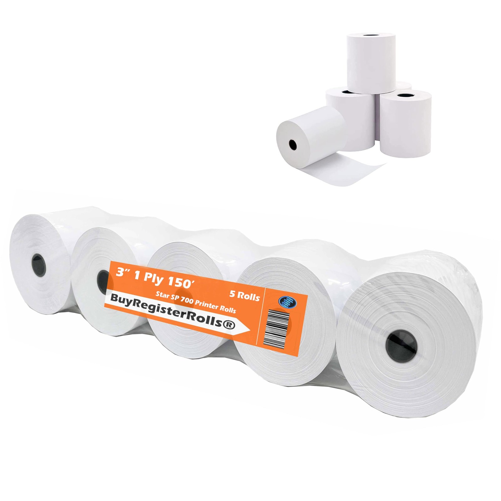 Star SP700 Kitchen Printer Paper (5 Rolls each) 3″ x 150′ 1-Ply Bond Receipt …
