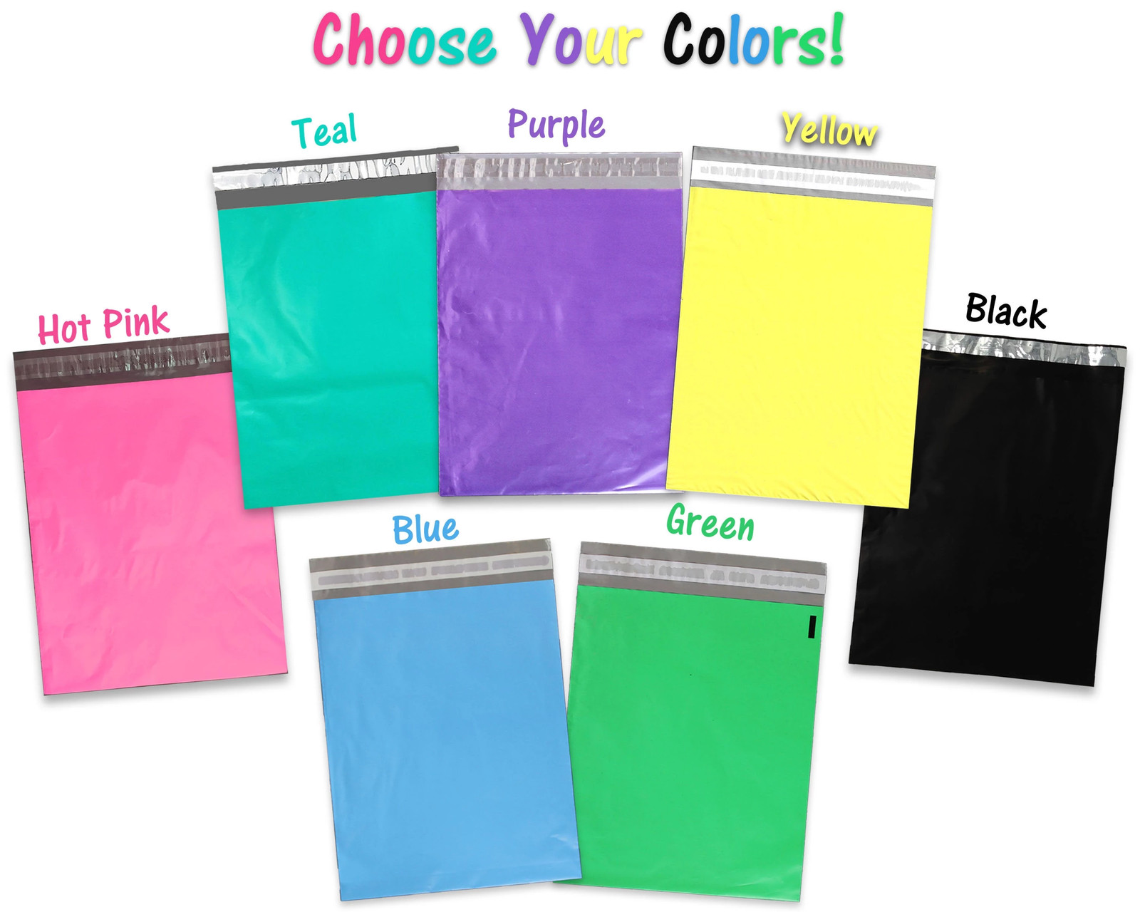 10, 20, 50 -100- 200 Pack 10×13 Colored Designer Approved Quality Poly Mailers