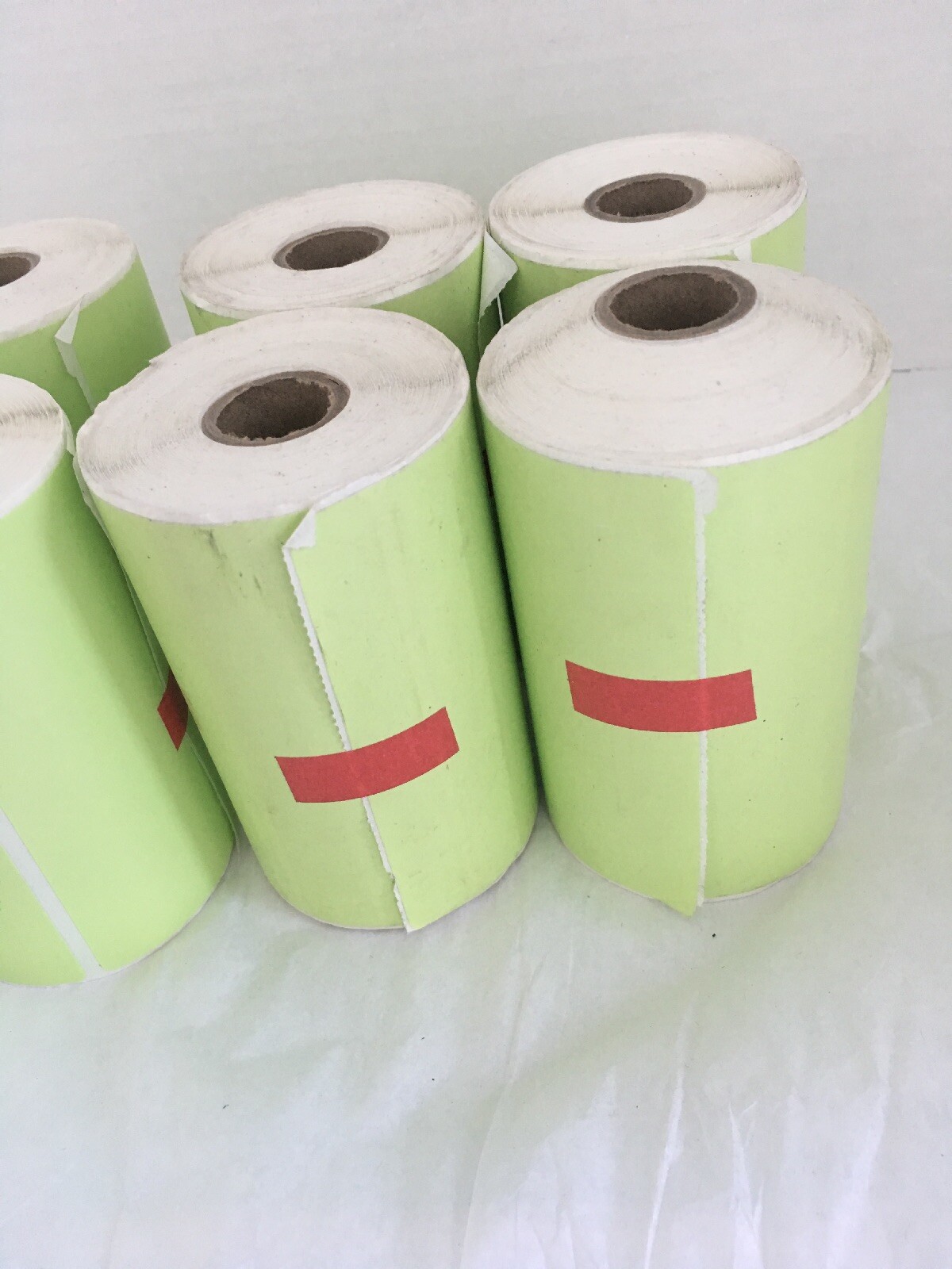 Lot Of 6 Labels Rolls New Color Green