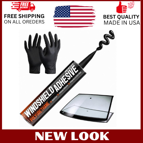 Fast Cure Urethane Windshield Adhesive Auto Glass Sealant Glue 10.5oz Black