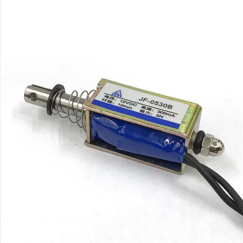 Micro DC Solenoid Valve Electromagnet DC 12V Spring Push-Pull Through Type 5pcs