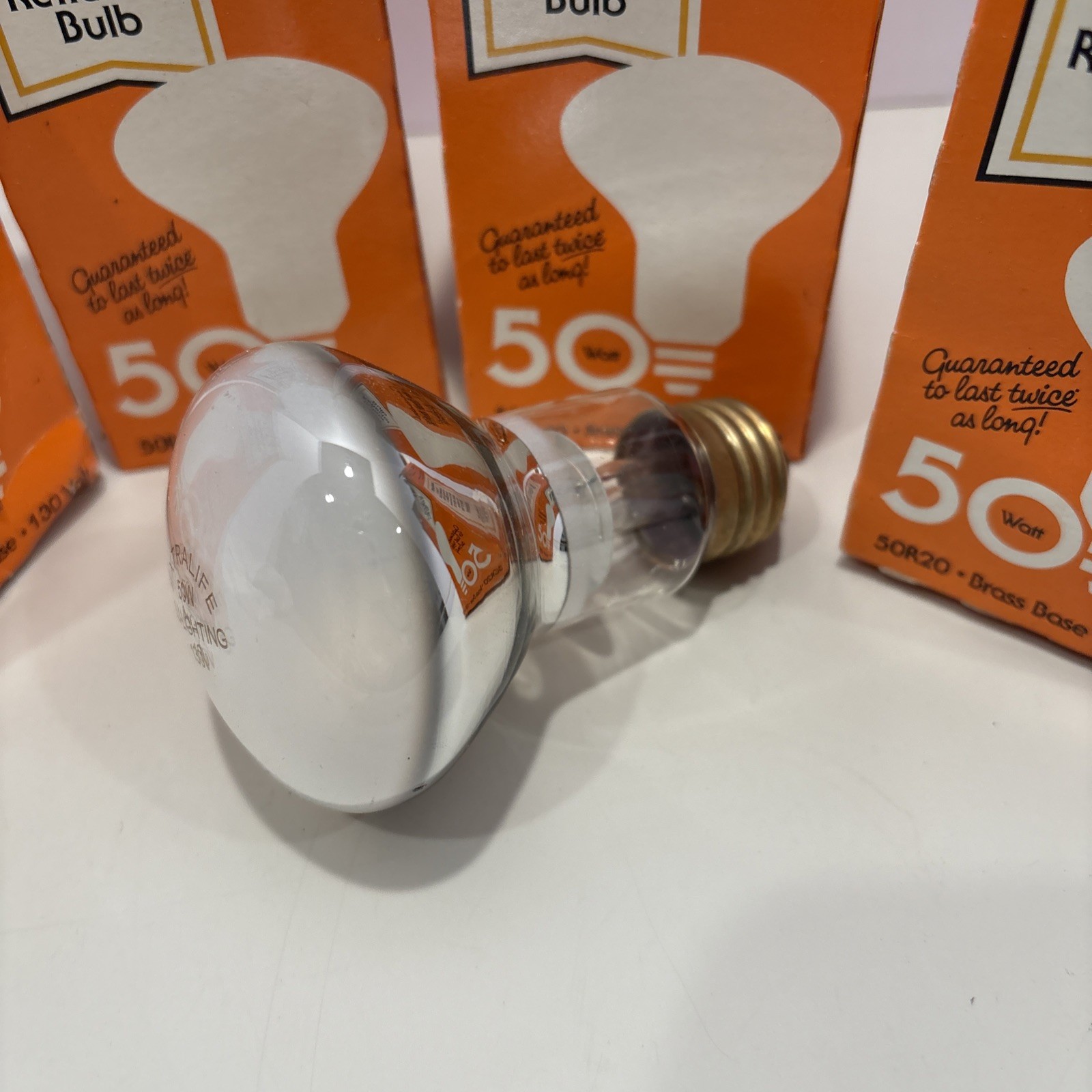 (4) SLI Lighting 50R20 White Indoor Reflector Light Bulb 50W R20 130V NIB. L-21