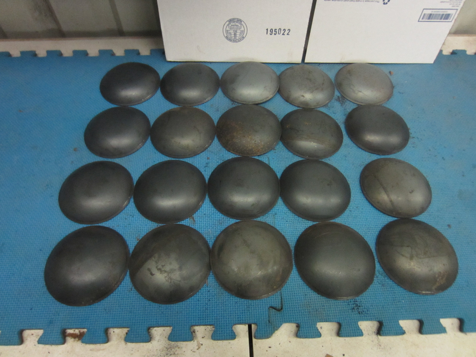 Pipe Caps: steel, domed, weld on size 5 inch Outside Diameter. Lot of 20