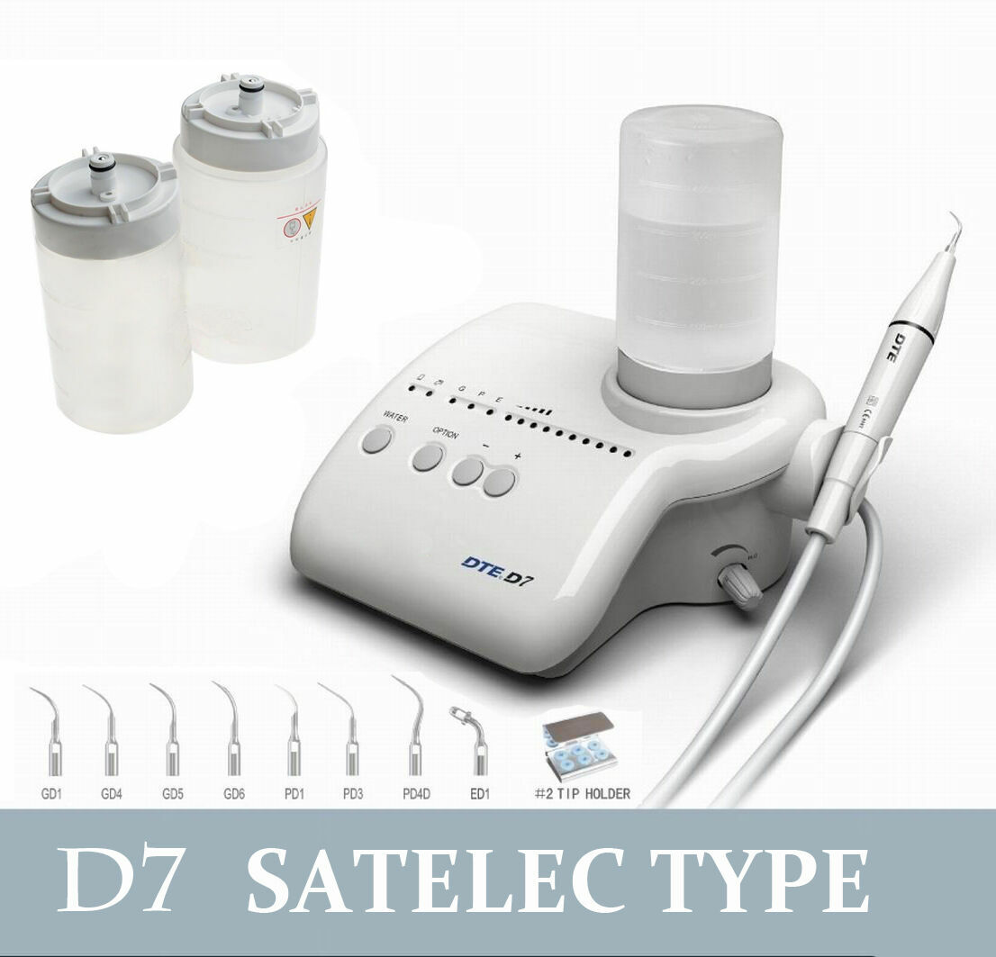 Original Woodpecker Dental Ultrasonic Scaler Piezo DTE D7 + 2 Bottles + 8 Tips