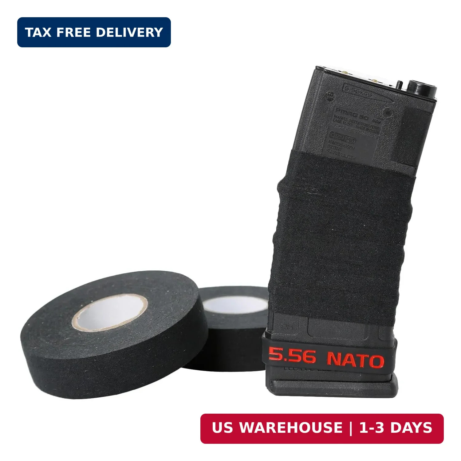 Aolamegs 2 Roll Gun Grip Tape – 1 Inch x 27.34 Yards Black Goon Tape, Multipurpo