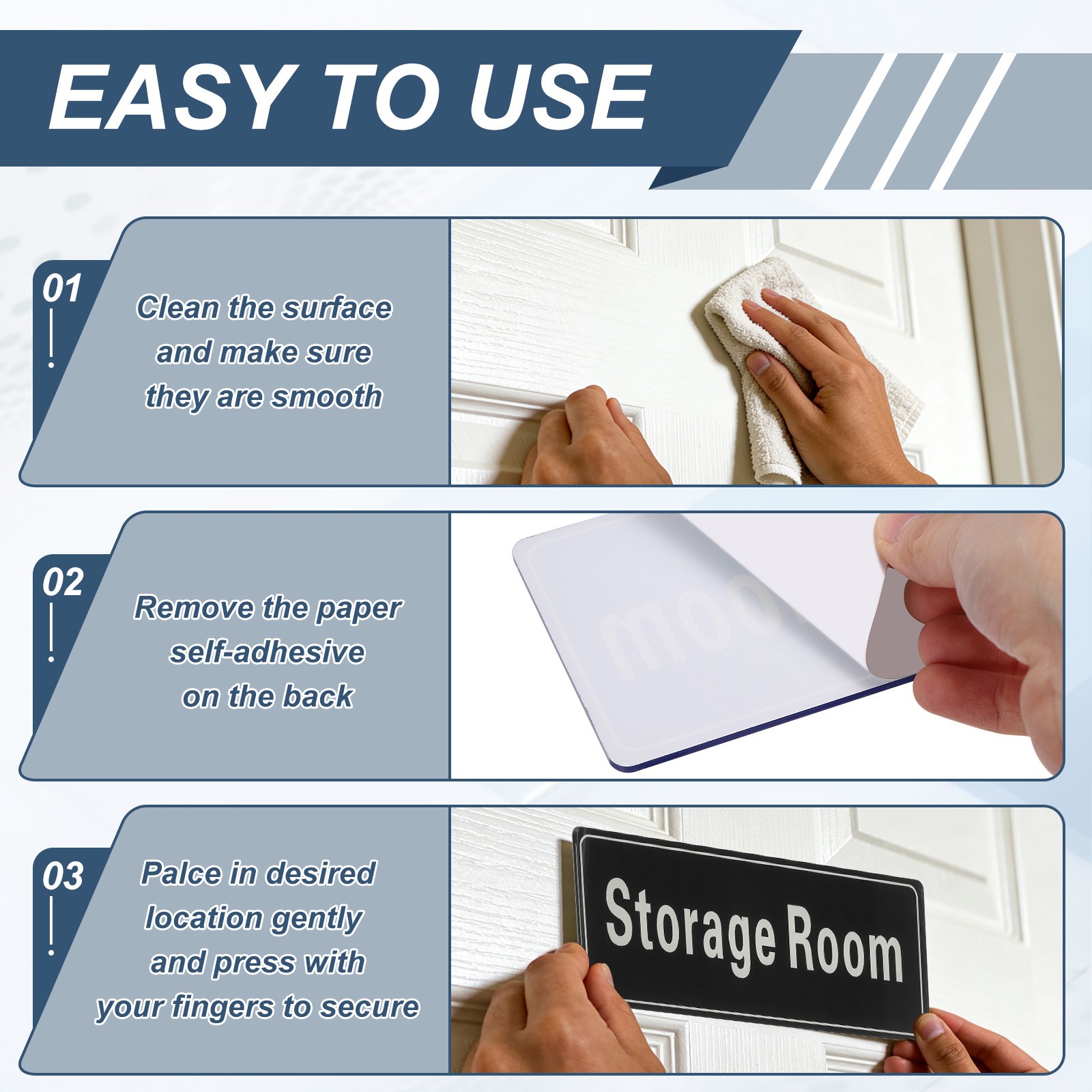 9″x3″ Maintenance Room, 1Pcs Room Door Sign Self-Adhesive Orange with Black Text