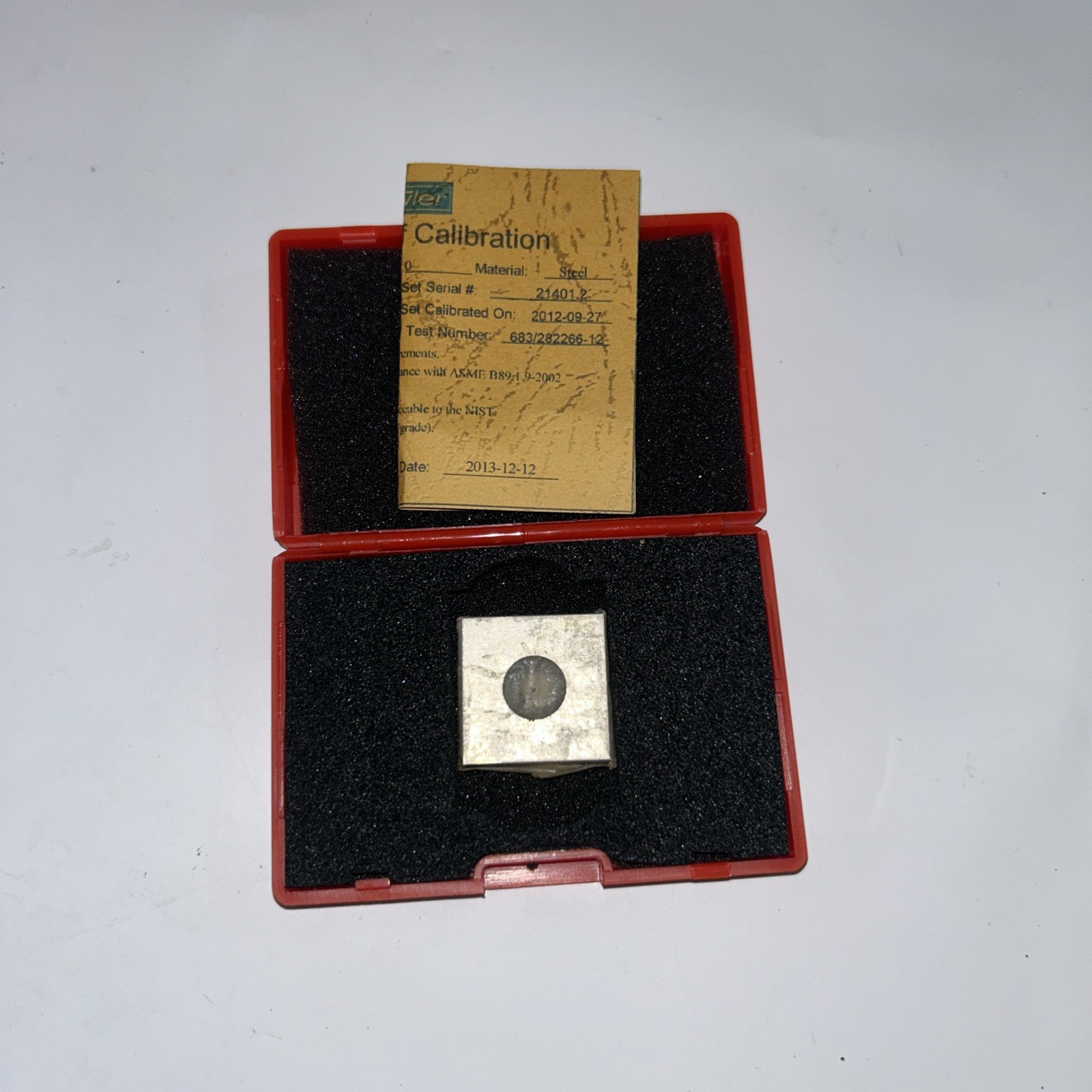 (NEW) Fowler 53-676-176-0 .200″ Individual Square Steel Gage Block