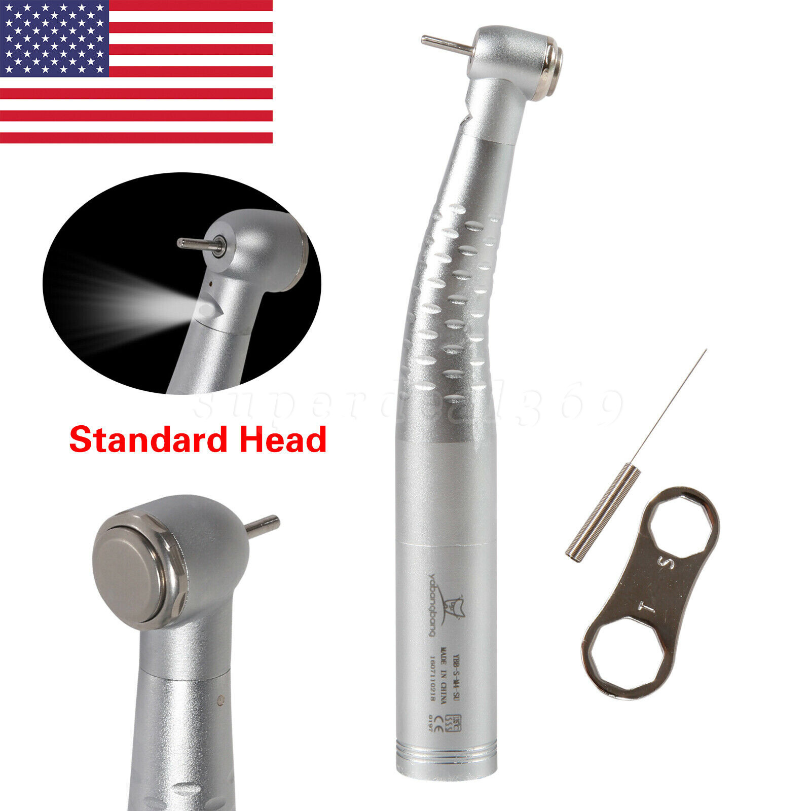 Dental Fiber Optic LED Turbine Handpiece Standard Head / Quick Coupler 6Holes Y6
