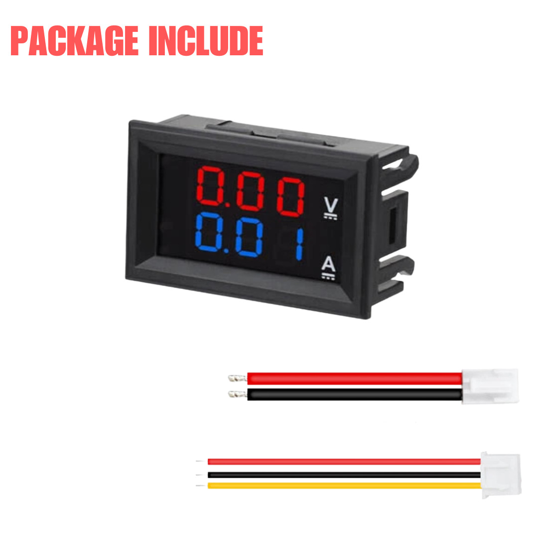 2Pcs DC 100V 10A LED Digital Voltmeter Ammeter Dual Volt Amp Meter Voltage Gauge