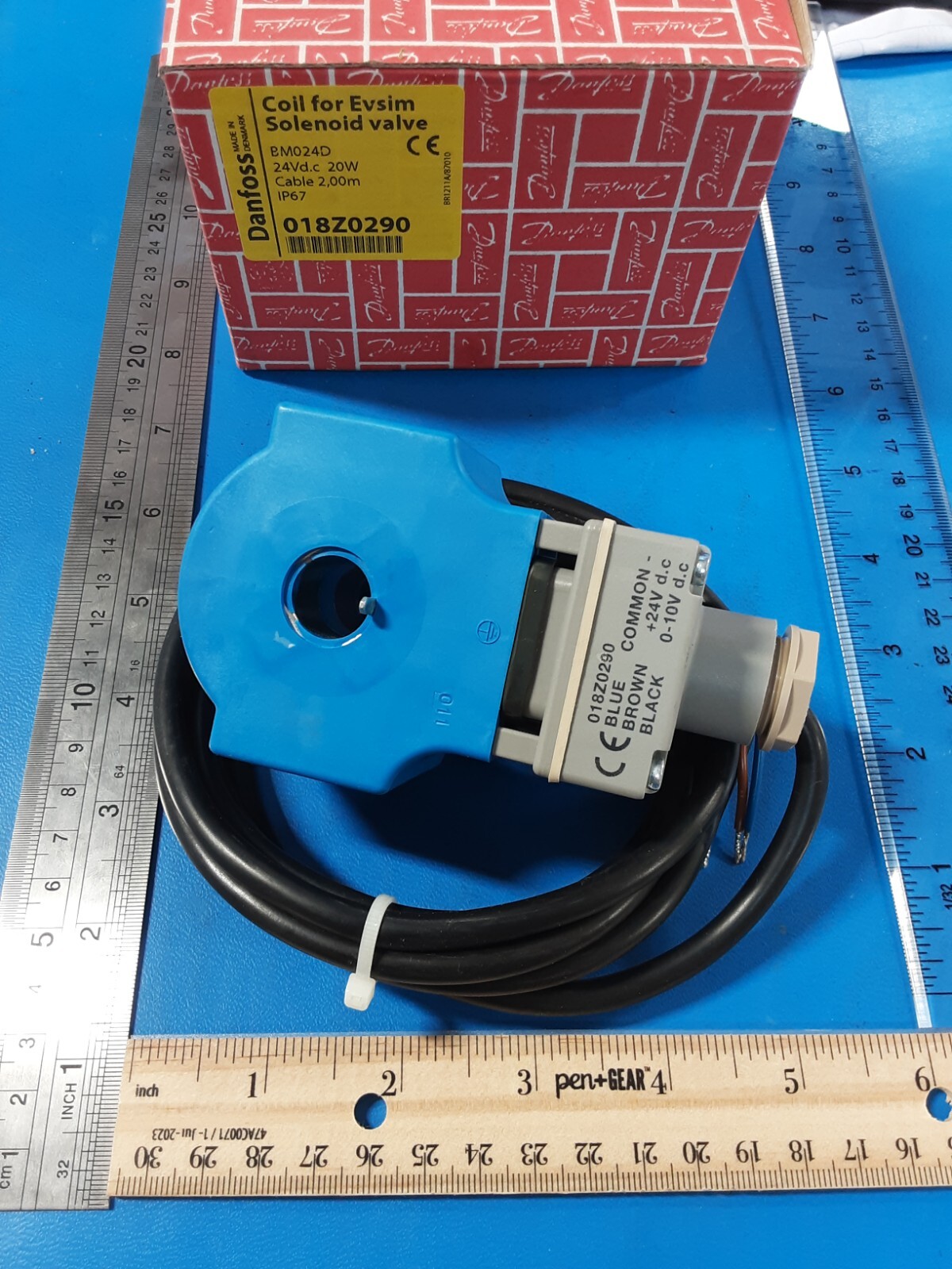 018Z0290 Danfoss Coil Evsim Solenoid Valve BM024D 24Vd.c 20W Cable 2,00m IP67