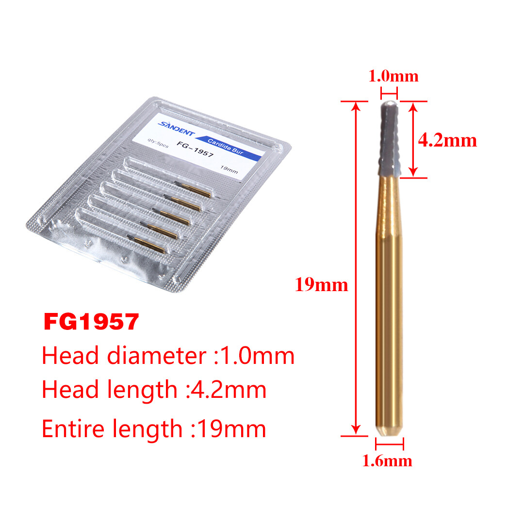1/5/10Pack Dental Tungsten Carbide Burs Metal Cutting For High Speed Handpiece