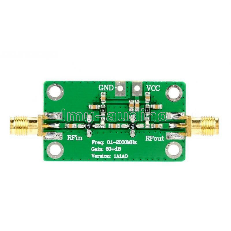 0.1-2000MHz Gain 60dB RF Broadband Amplifier Module DC 6-12V LNA Board