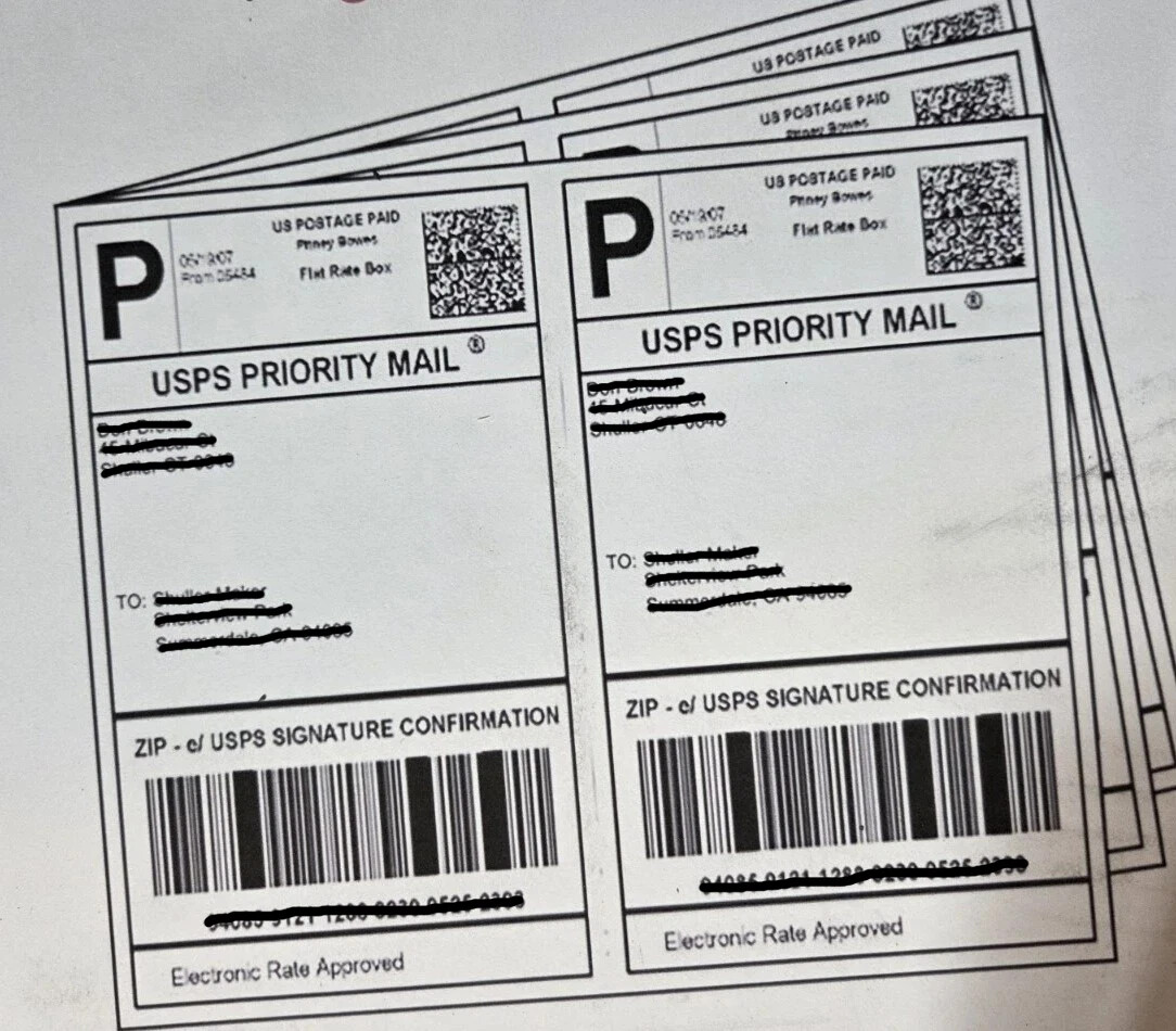 500 Shipping Labels Self Adhesive HALF SHEET 8.5 x 5.5 Blank 2 Labels Per Sheet