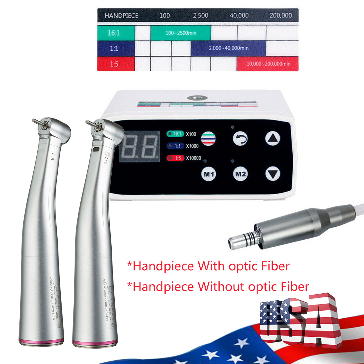 Dental Brushless Micro Motor/1:5 (LED) Handpiece Contra Angle Fit NSK new