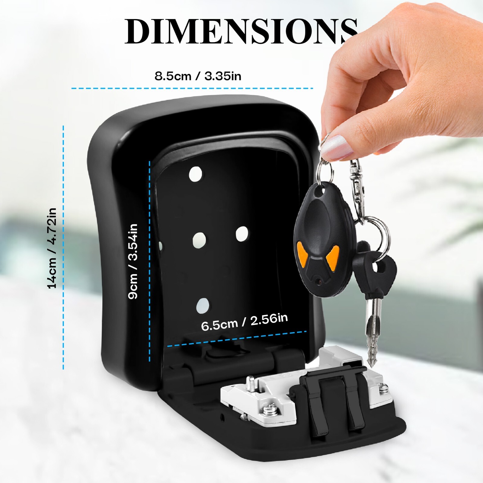 Key Lock Box for Outside-Combination Lockbox for House Key-Portable/Wall Mounted