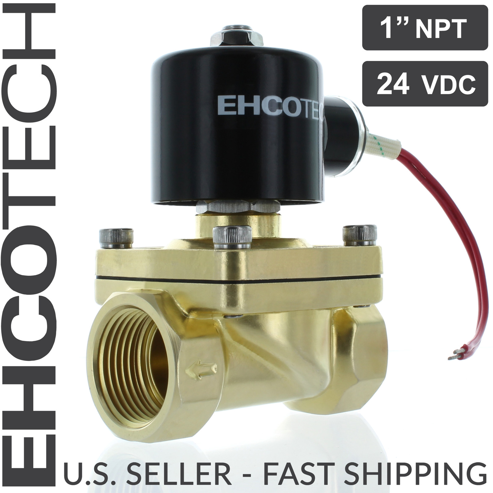 1″ NPT 24VDC Electric Solenoid Valve 24-Volt DC Brass Water Air Gas NC 1 inch