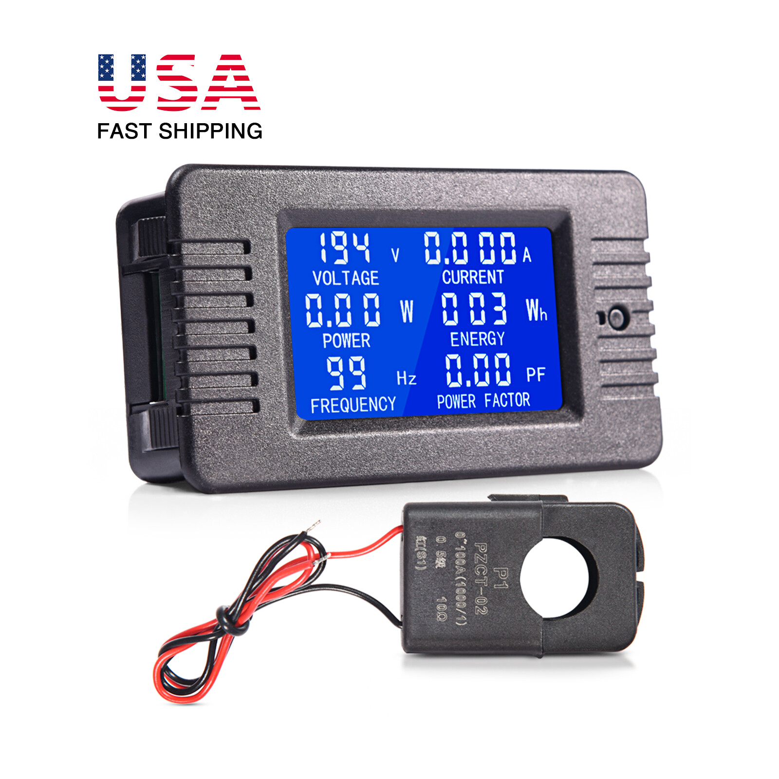 80-260V 100A LCD Display AC Volt Meter Amp Multi-meter Power Monitor Panel Kit