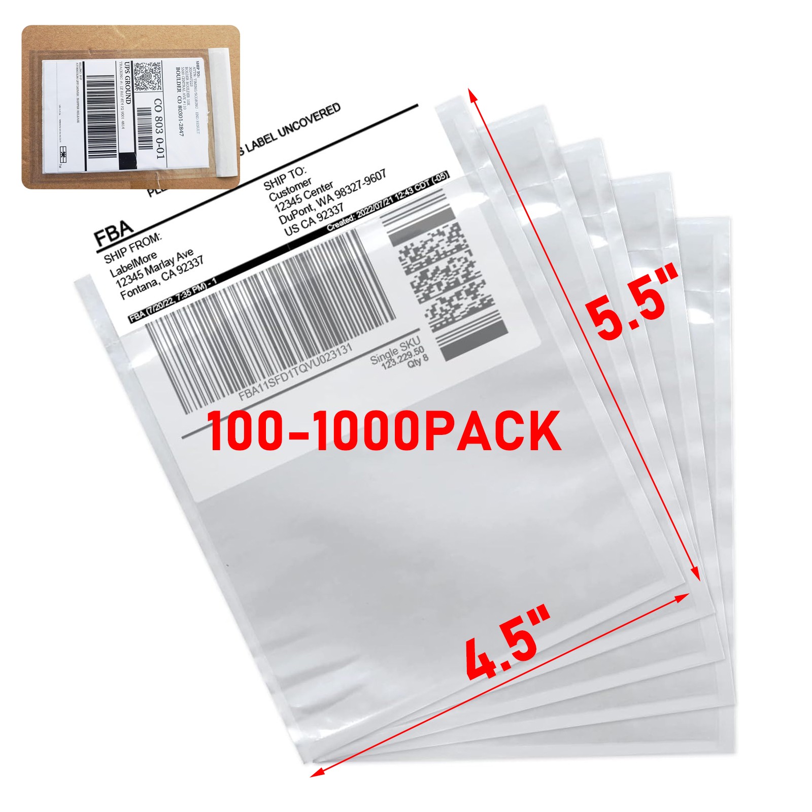 4.5″x 5.5″ Packing List Envelopes Invoice Enclosed Slip Pouches Self Adhesive