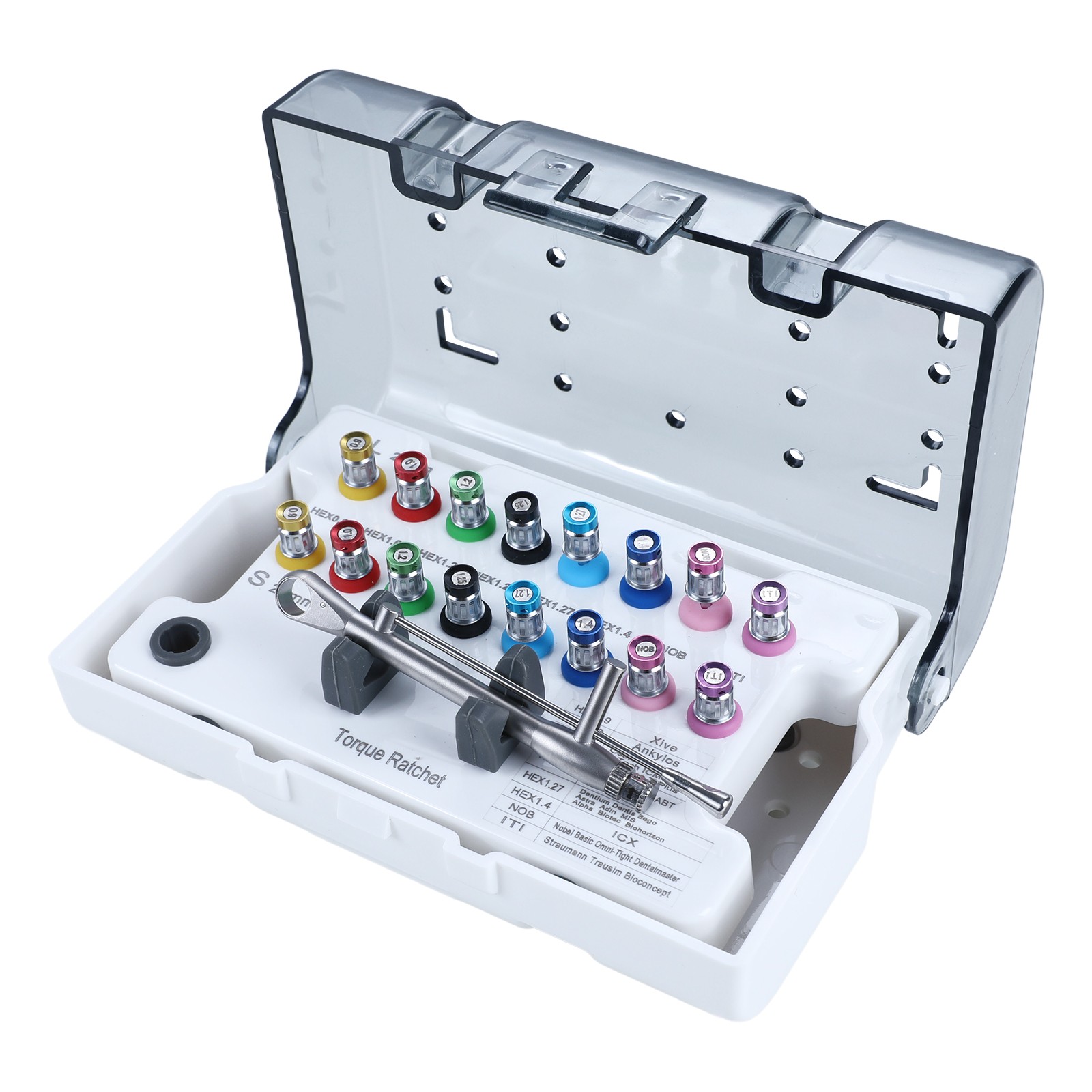 Instrumento kit implante dental controlador de restauración protésica universal