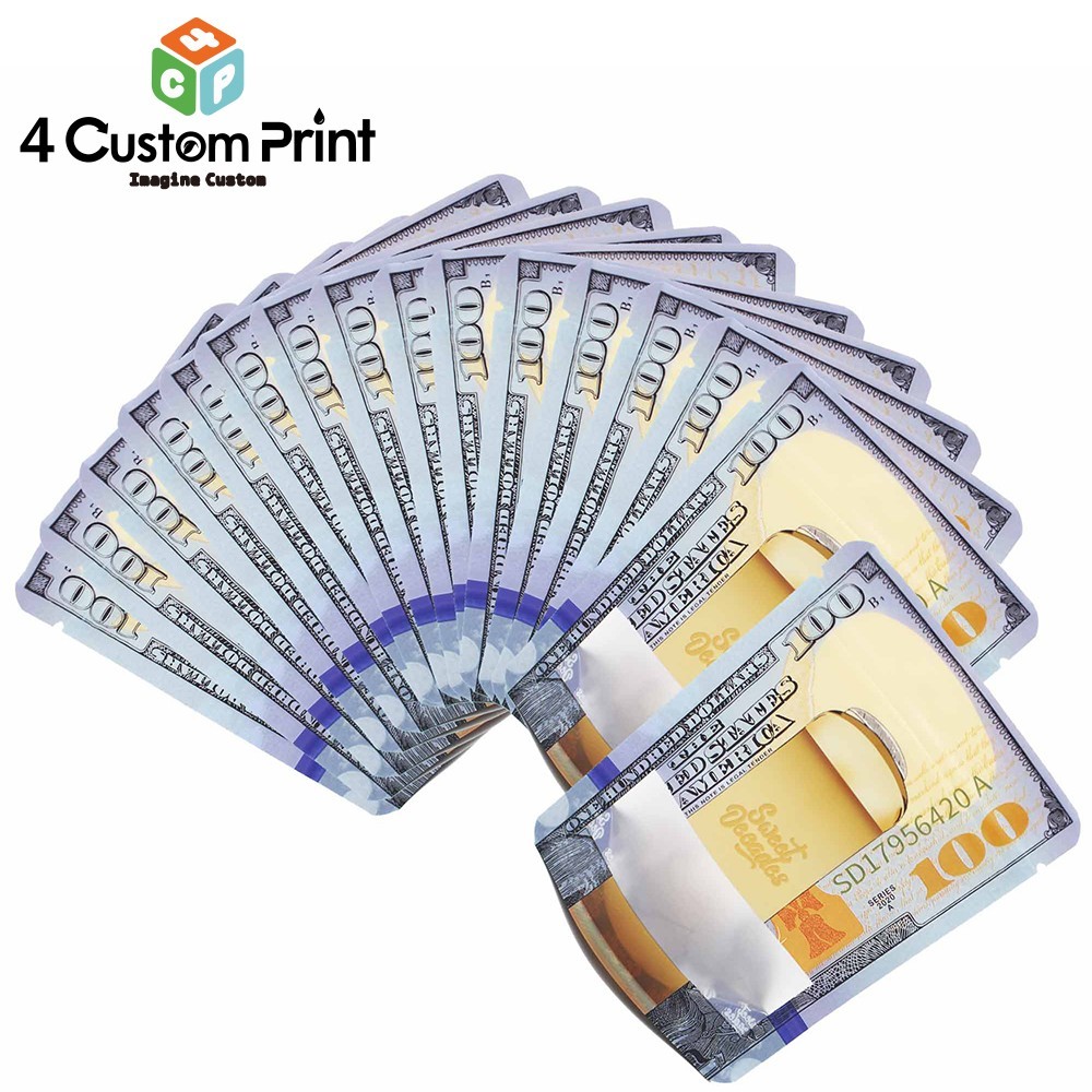 100pcs 3.5g Smell Proof Mylar Bags | Durable Zipper for Freshness | Food Grade