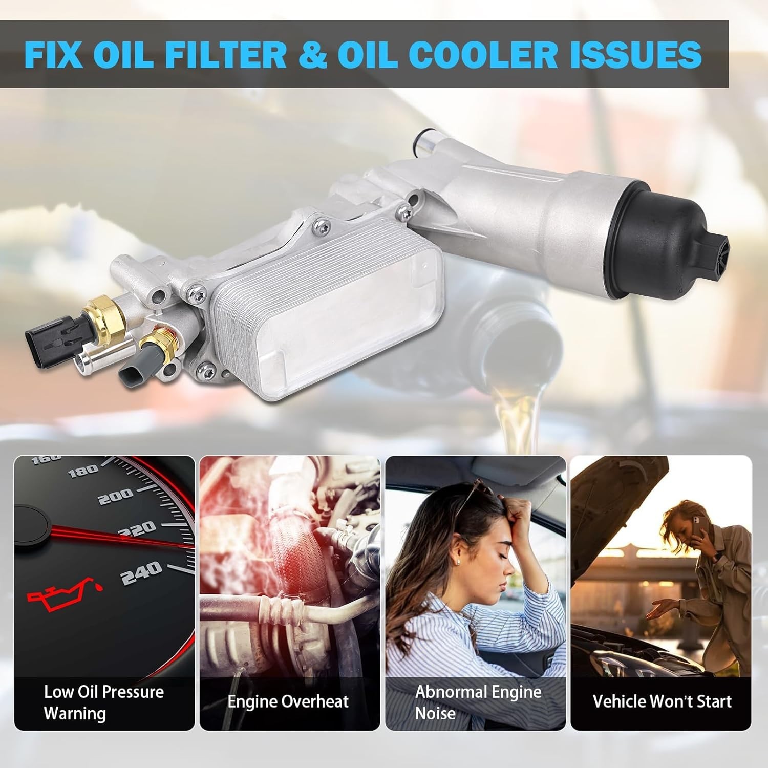 3.6 Upgraded Aluminum Engine Oil Cooler For 2011-2023 ALL Mopar, Chrysler, Dodge