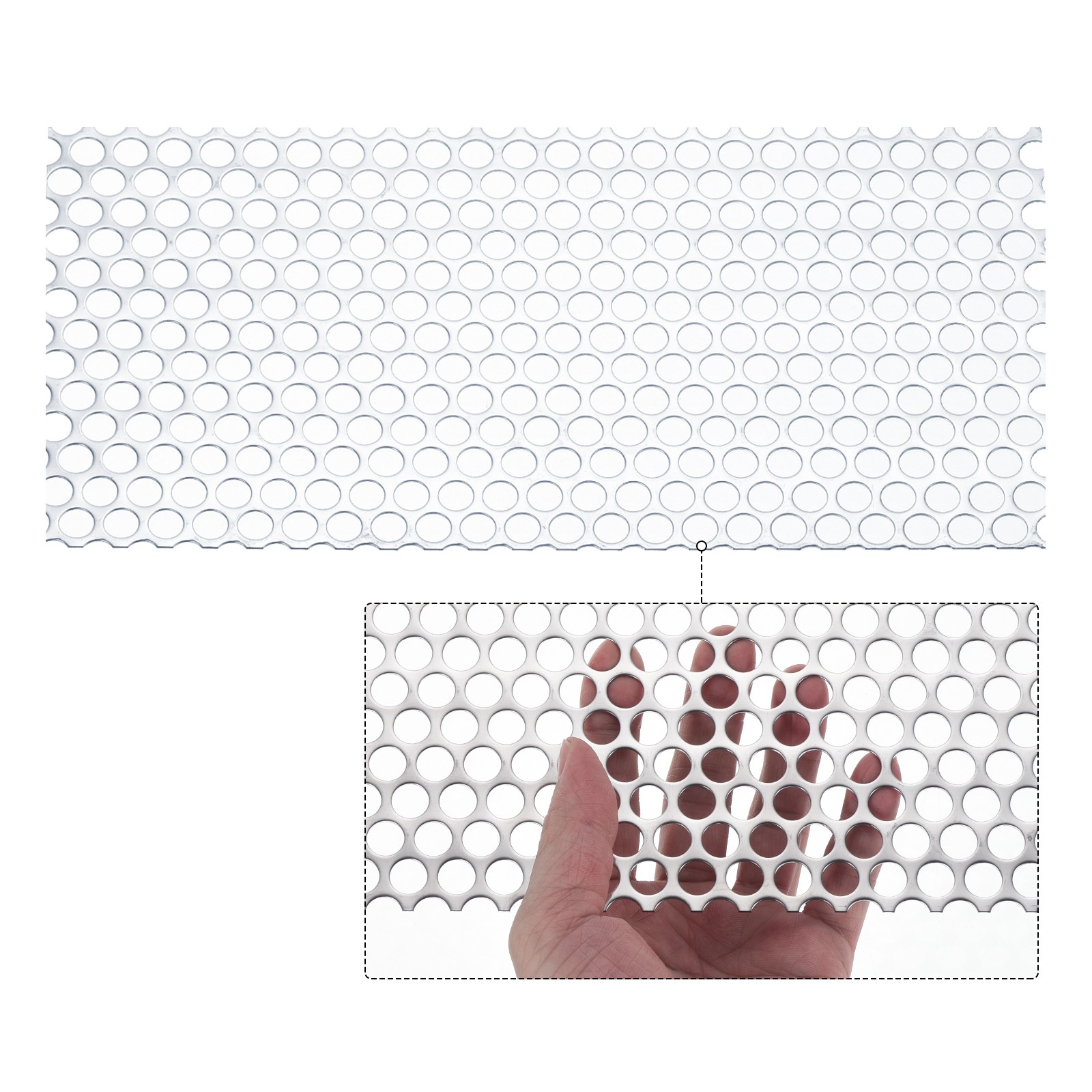 11.8″ x 5.9″ 304 Stainless Steel Perforated Sheet 0.39″ Hole 19GA Expanded Mesh