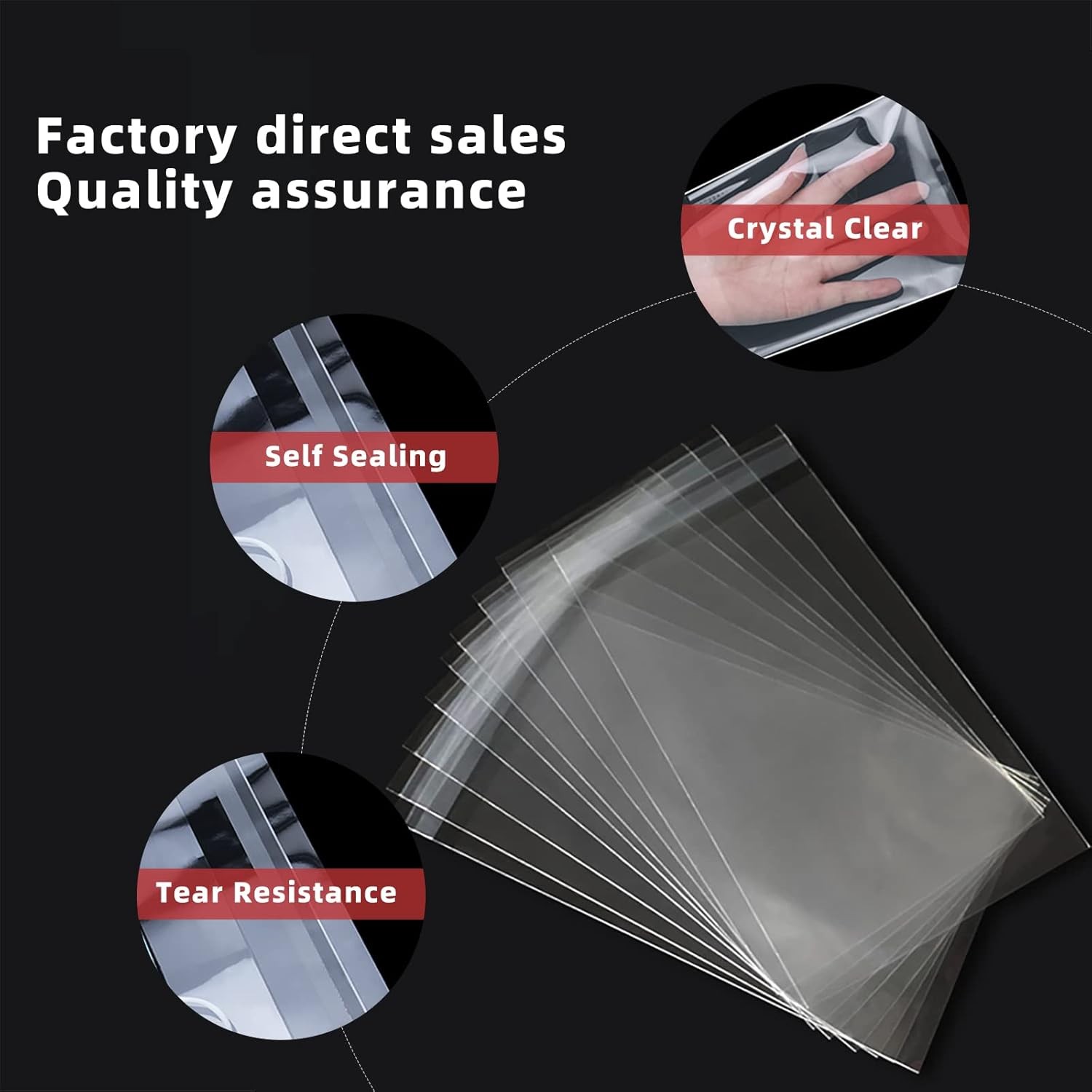 10×14 Self Sealing Cellophane Bags Clear Resealable Packaging Bags 100 Pcs