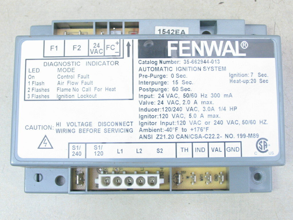 FENWAL 35-662944-013 Automatic Ignition Control Module