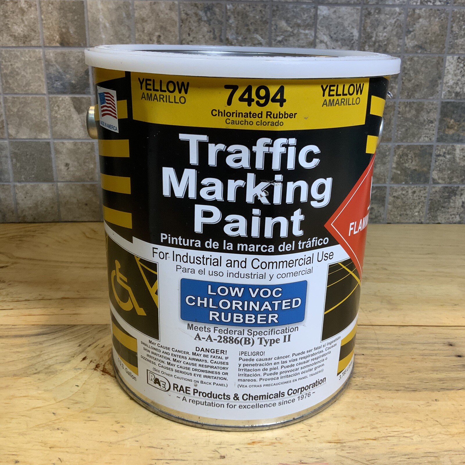 Rae 7494-01 Traffic Zone Marking Paint, 1 Gal, Yellow, Chlorinated Solvent