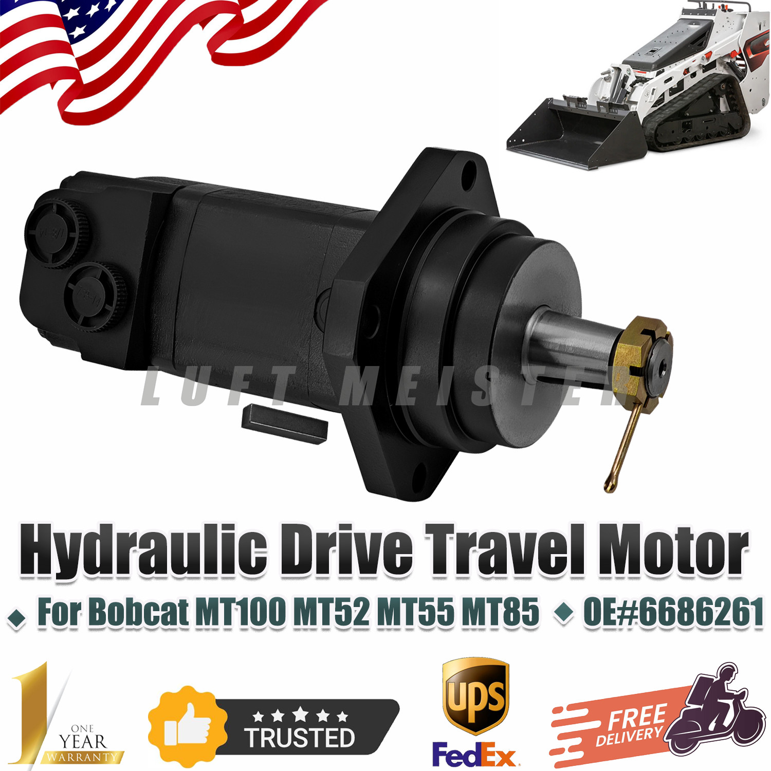 Hydrostatic Drive Motor Left or Right For Bobcat MT100 MT52 MT55 MT85 6686261 US
