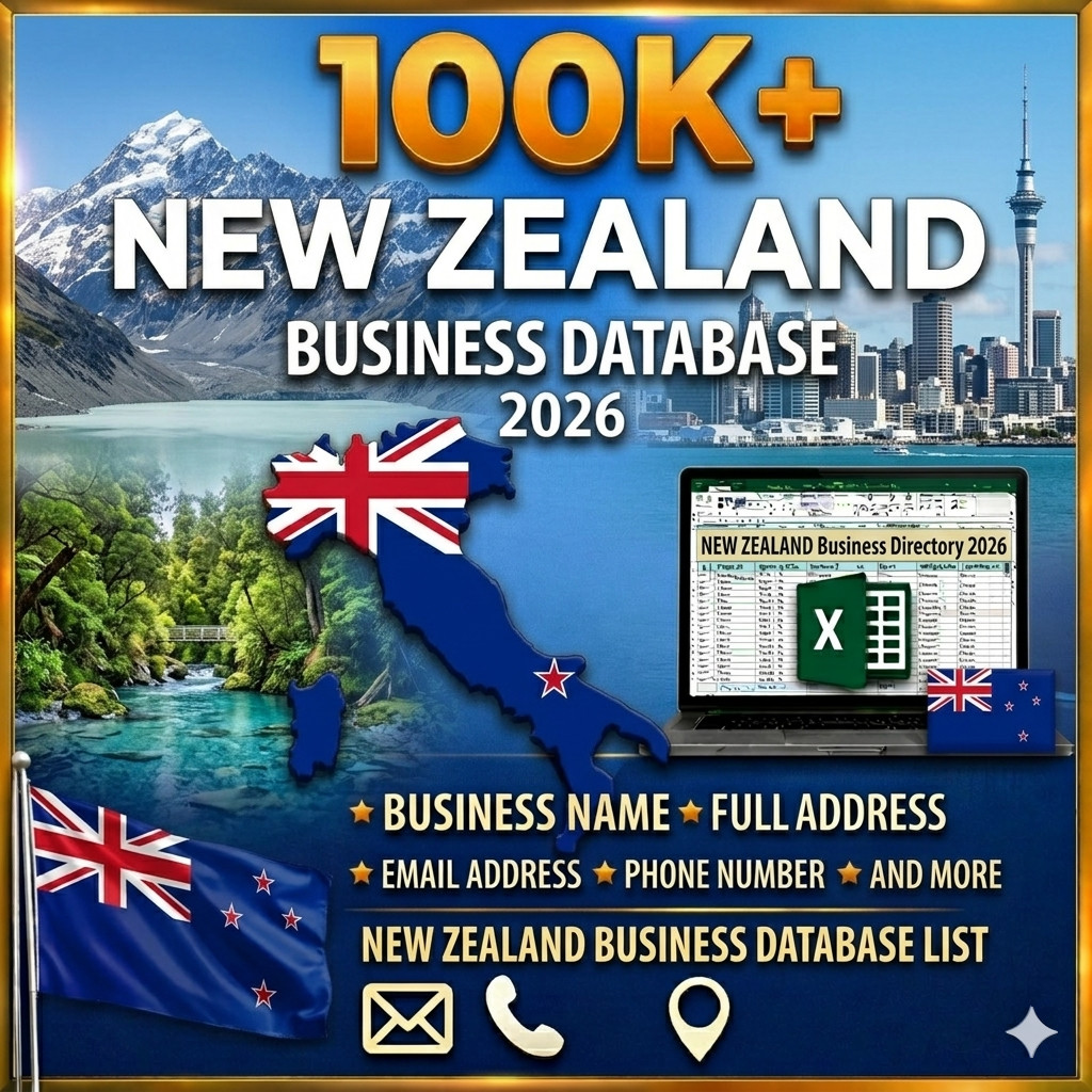100K NEW ZEALAND Business Email Contacts – B2B Contact leads | Download Excel