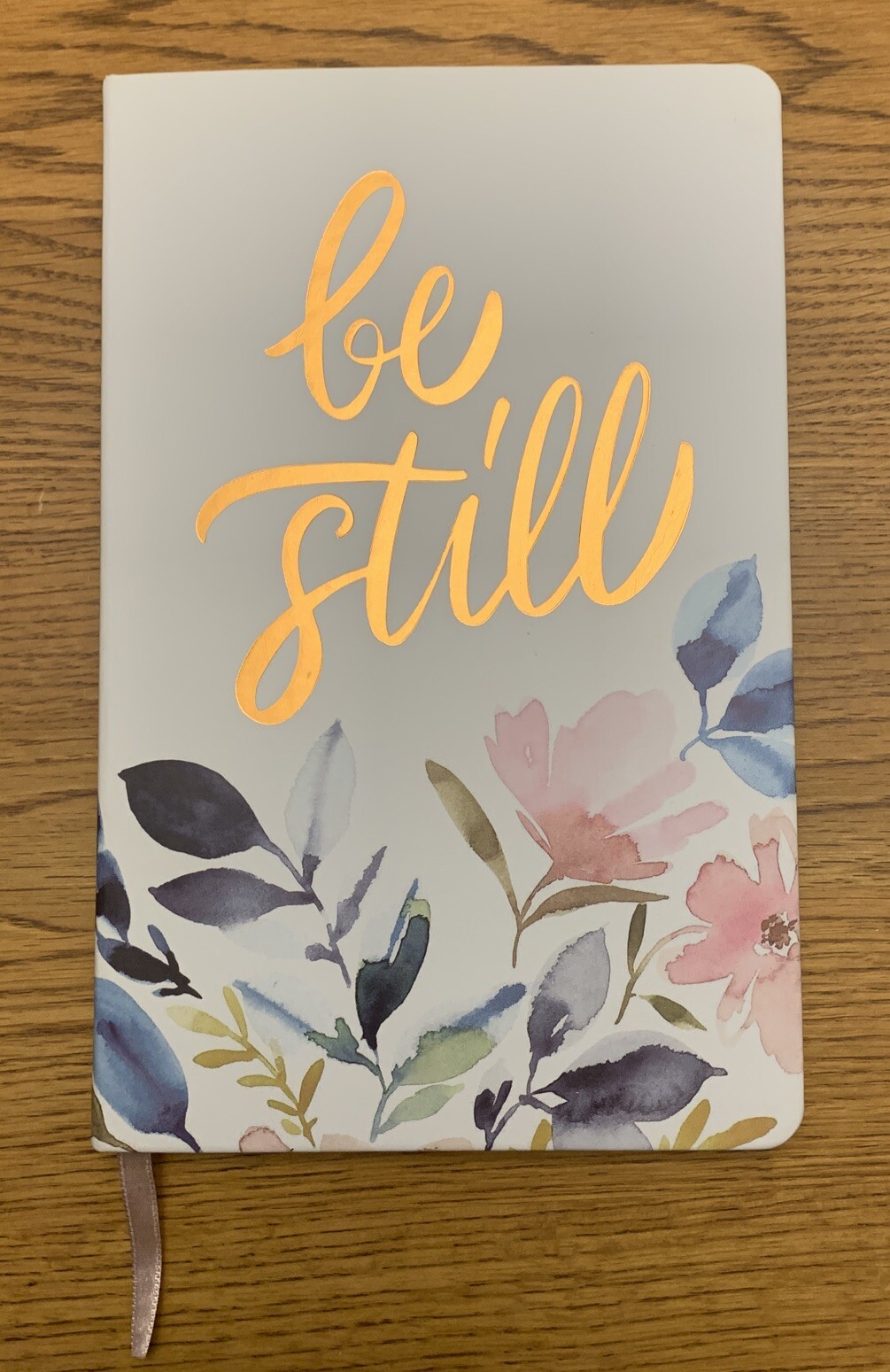 Be Still White Faux Leather Journal Christian Gifts Bible verses floral Diary