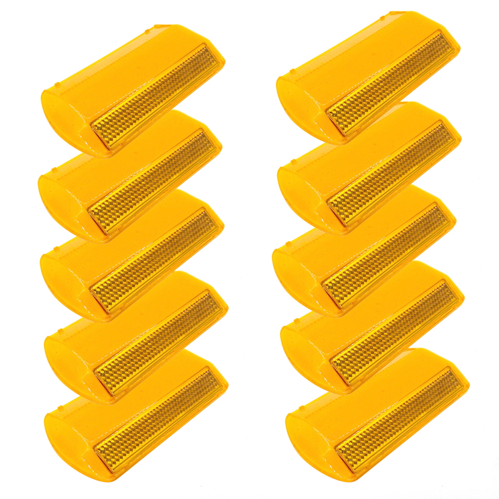 10-Pack NEW Commercial Road Highway Pavement Marker Reflector – One-Side, Yellow